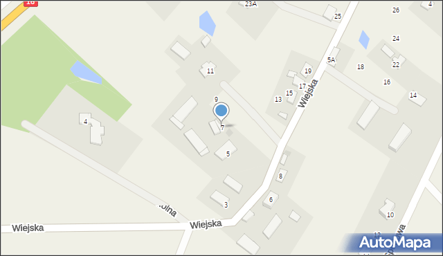 Naglady, Wiejska, 7, mapa Naglady