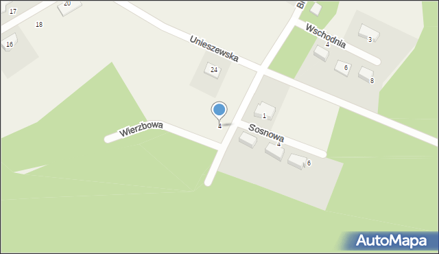 Naglady, Wierzbowa, 4, mapa Naglady