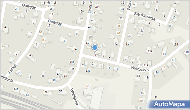 Nakło Śląskie, Wieczorka, 1, mapa Nakło Śląskie