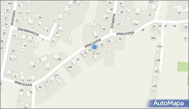 Nakło Śląskie, Wieczorka, 23b, mapa Nakło Śląskie