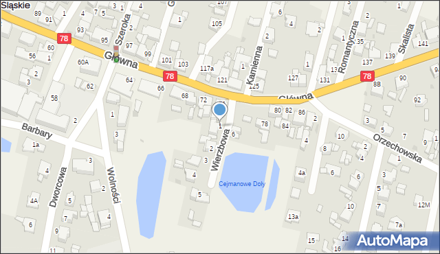 Nakło Śląskie, Wierzbowa, 1, mapa Nakło Śląskie