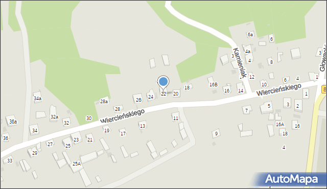 Nałęczów, Wiercieńskiego Henryka, 22, mapa Nałęczów