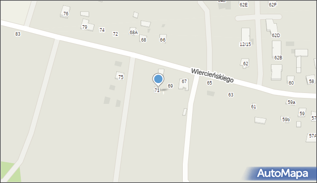 Nałęczów, Wiercieńskiego Henryka, 71a, mapa Nałęczów