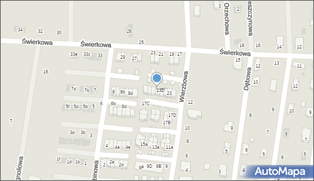 Namysłów, Wierzbowa, 23E, mapa Namysłów