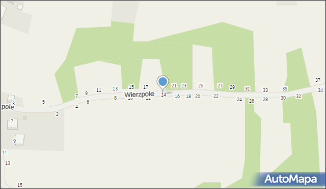 Nawojowa Góra, Wierzpole, 14, mapa Nawojowa Góra