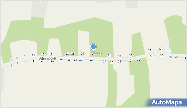 Nawojowa Góra, Wierzpole, 27, mapa Nawojowa Góra
