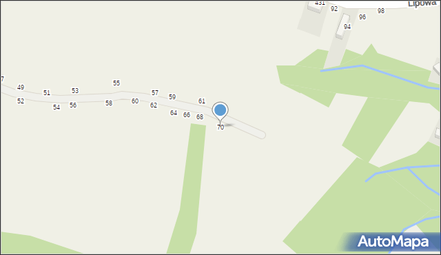 Nawojowa Góra, Wierzpole, 70, mapa Nawojowa Góra