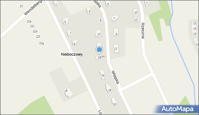 Nieboczowy, Wiejska, 14, mapa Nieboczowy