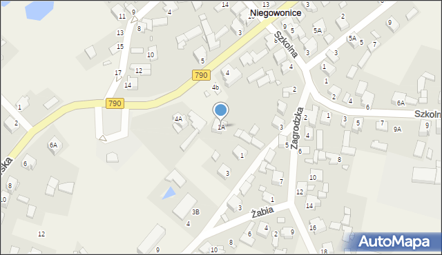 Niegowonice, Wierzbowa, 1A, mapa Niegowonice