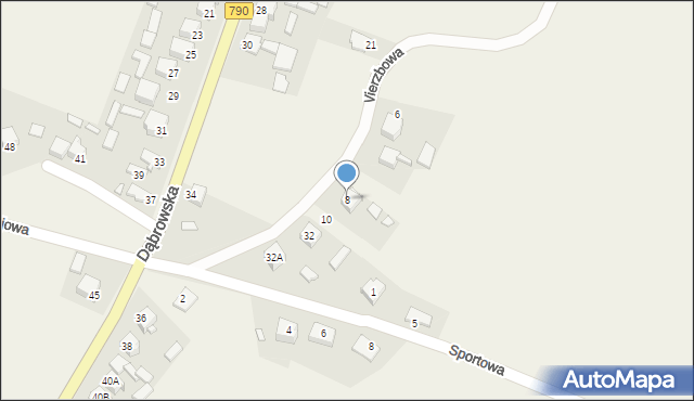 Niegowonice, Wierzbowa, 8, mapa Niegowonice