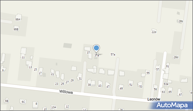 Niemce, Willowa, 37a, mapa Niemce