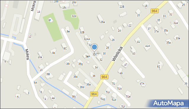 Niepołomice, Wielicka, 32c, mapa Niepołomice