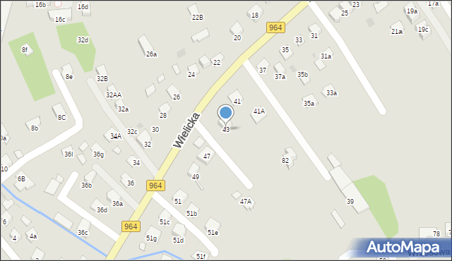 Niepołomice, Wielicka, 43, mapa Niepołomice