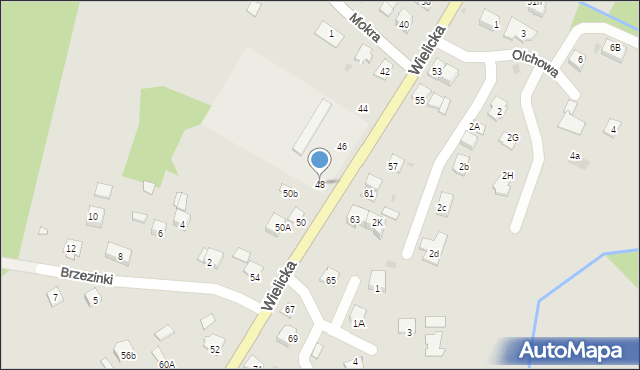 Niepołomice, Wielicka, 48, mapa Niepołomice