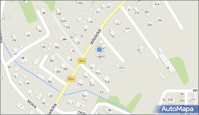 Niepołomice, Wielicka, 49, mapa Niepołomice