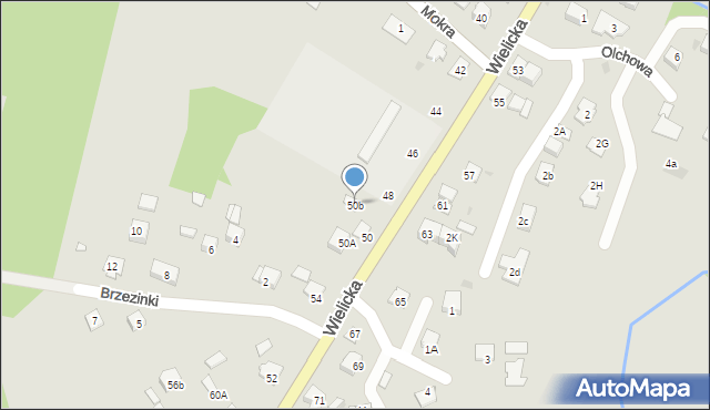 Niepołomice, Wielicka, 50b, mapa Niepołomice