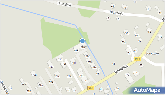 Niepołomice, Wielicka, 68H, mapa Niepołomice