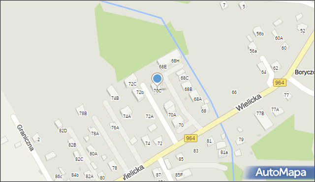 Niepołomice, Wielicka, 70C, mapa Niepołomice