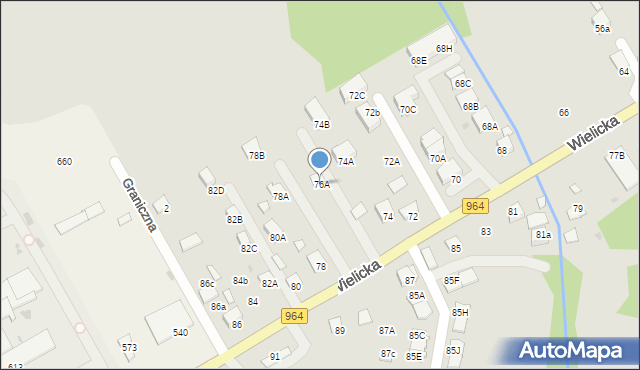 Niepołomice, Wielicka, 76A, mapa Niepołomice
