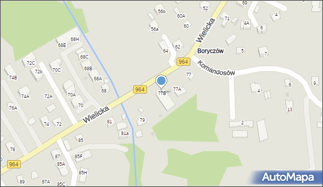 Niepołomice, Wielicka, 77B, mapa Niepołomice