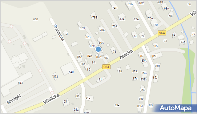 Niepołomice, Wielicka, 82A, mapa Niepołomice