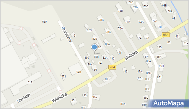 Niepołomice, Wielicka, 84c, mapa Niepołomice