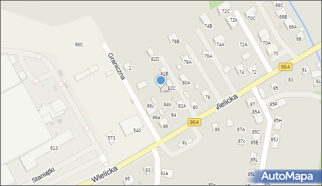 Niepołomice, Wielicka, 84d, mapa Niepołomice