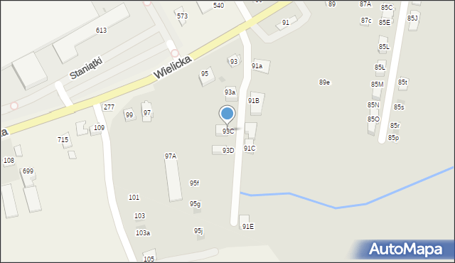 Niepołomice, Wielicka, 93C, mapa Niepołomice