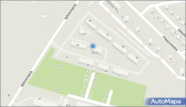 Niepołomice, Wimmera Władysława, 47, mapa Niepołomice