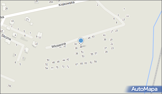 Niepołomice, Wiosenna, 49, mapa Niepołomice