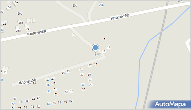 Niepołomice, Wiosenna, 8, mapa Niepołomice