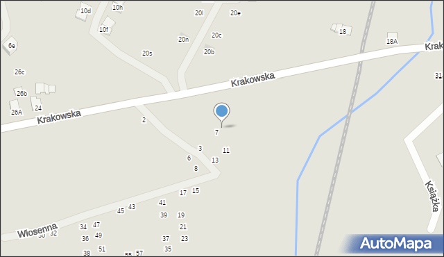 Niepołomice, Wiosenna, 9, mapa Niepołomice