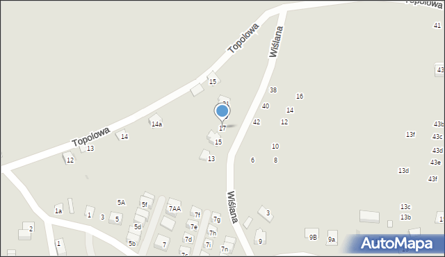 Niepołomice, Wiślana, 17, mapa Niepołomice