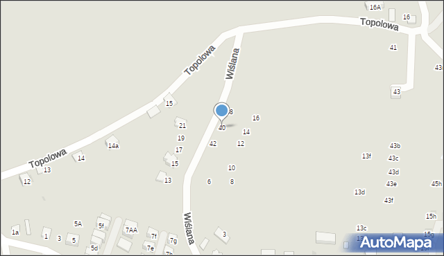 Niepołomice, Wiślana, 40, mapa Niepołomice