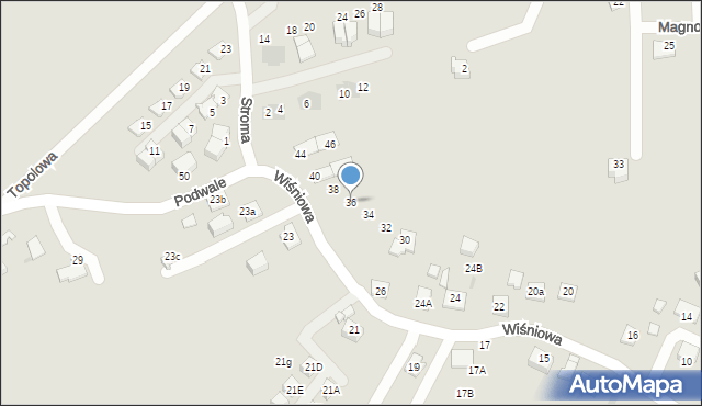 Niepołomice, Wiśniowa, 36, mapa Niepołomice
