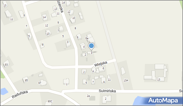 Niestępowo, Wiejska, 1, mapa Niestępowo