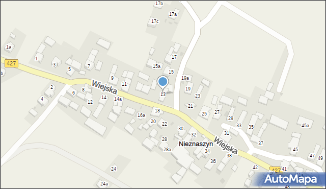 Nieznaszyn, Wiejska, 13, mapa Nieznaszyn