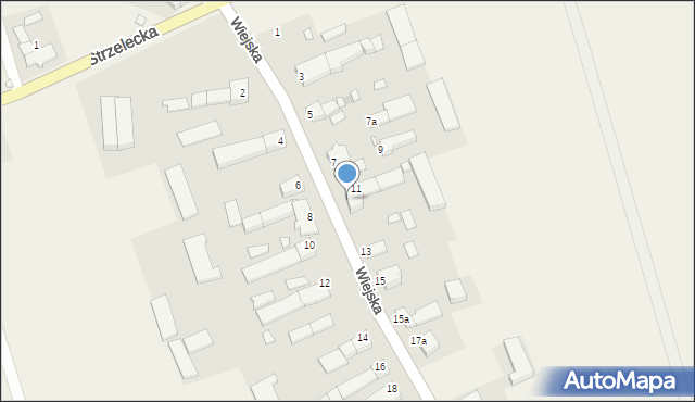 Niwki, Wiejska, 11a, mapa Niwki