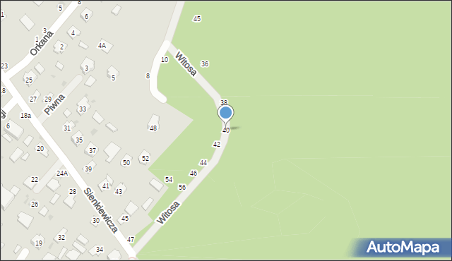 Nowa Dęba, Witosa Wincentego, 40, mapa Nowa Dęba