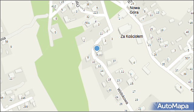 Nowa Góra, Widokowa, 7, mapa Nowa Góra