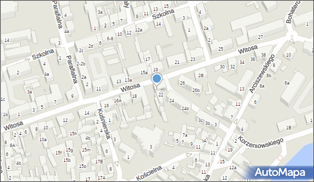 Nowa Sól, Witosa Wincentego, 22a, mapa Nowa Sól