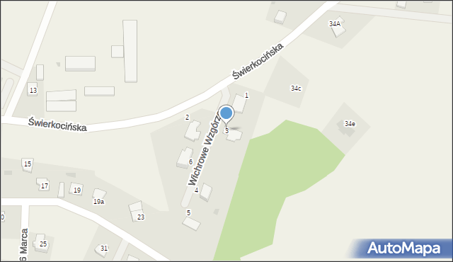 Nowa Wieś, Wichrowe Wzgórze, 3, mapa Nowa Wieś