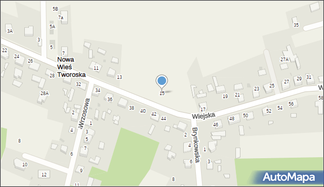 Nowa Wieś Tworoska, Wiejska, 15, mapa Nowa Wieś Tworoska