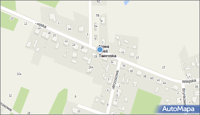 Nowa Wieś Tworoska, Wiejska, 30, mapa Nowa Wieś Tworoska