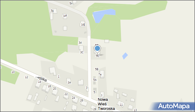 Nowa Wieś Tworoska, Wiejska, 5C, mapa Nowa Wieś Tworoska