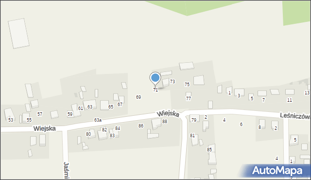 Nowa Wieś Tworoska, Wiejska, 71, mapa Nowa Wieś Tworoska