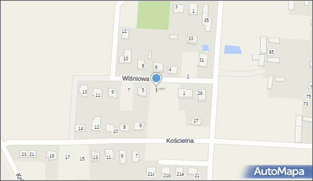 Nowe Aleksandrowo, Wiśniowa, 3, mapa Nowe Aleksandrowo