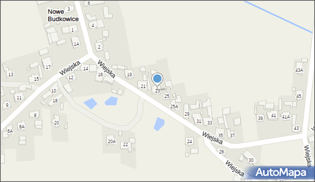Nowe Budkowice, Wiejska, 23, mapa Nowe Budkowice