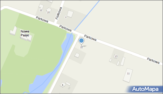 Nowe Paski, Wierzbowa, 12, mapa Nowe Paski