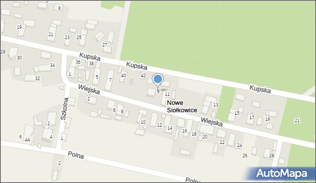 Nowe Siołkowice, Wiejska, 9, mapa Nowe Siołkowice